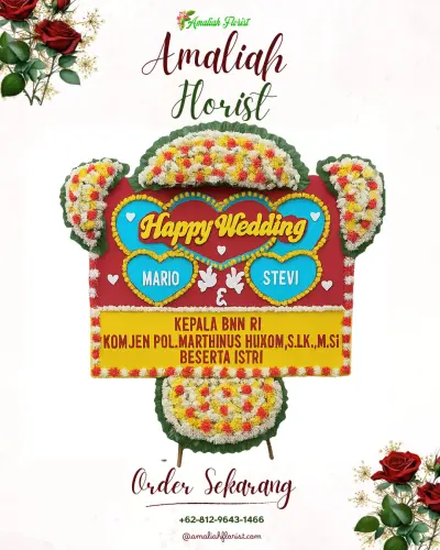Karangan Papan Bunga Pernikahan di Rumah Duka Santo Michael (rs Antonius)